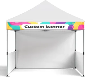 Personalized 10×10 Pop-Up Tent Banner with Logo and Grommets for Trade Shows