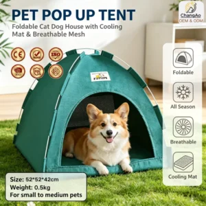 Pet Tent Foldable Cat Dog Bed Portable Outdoor Indoor Pop House Waterproof Breathable Mesh Zipper Closure All Season