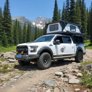 Pioneer Truck Camper Overland Pop Double Layer One Bedroom Quick Automatic Opening Summer Tent Recyclable Black Coated Fabric