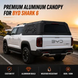 Police Military Style Truck Canopy for BYD Shark Pickup Hard Top Bed Topper Heavy Gauge Aluminum