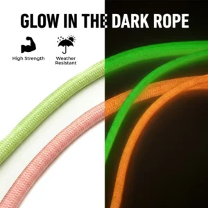 Polyester Durable Luminous Woven Rope UV Resistant Glow in Dark Tent Wind Cord Outdoor Camping Accessory
