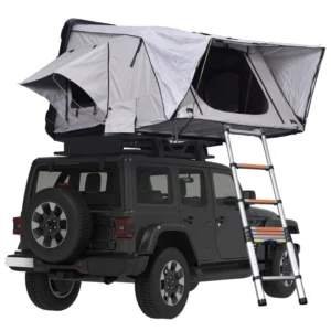 Polyester Hard Shell Rooftop Tent with Honeycomb Panel, 3-4 Person, Side Opening, Four-Season Waterproof