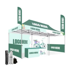 Pop Folding Walled Custom Printed Waterproof Fireproof Camp Outdoor Gazebo Canopy 10×10 Trade Show Event Exhibition Tent