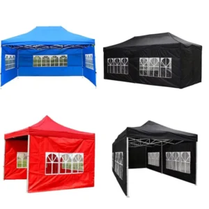 Pop-Up Awning Garden Tent with Side Walls, Powder-Coated Steel Frame, 300D-800D Oxford Fabric, Waterproof, Foldable, Four-Season