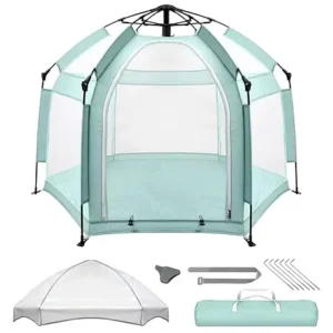 Pop-Up Baby Outdoor Tent with Sun Protection Canopy and Mosquito Net Portable Playpen for Indoor and Outdoor Play