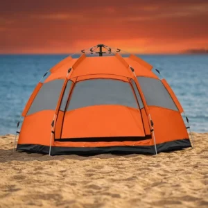 Pop-Up Camping Tent for 3-4 Persons, Portable Automatic Four-Season Oxford Waterproof Windproof