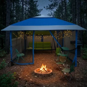 Pop-Up Canopy Tent with Mosquito Netting and Mesh Screen Walls Portable Folding Gazebo for Camping and Patio