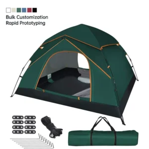 Pop-Up Dome Tent Instant Setup Waterproof Polyester Four-Season Double-Layer Camouflage Camping Tent with Porch for Hiking and Outdoor Trips