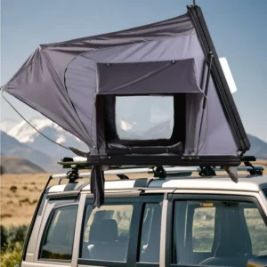 Pop-Up Family Camping Tent for 2-3 People, Waterproof Automatic Aluminium Hard Shell Rooftop Tent