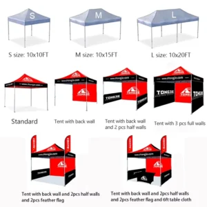 Pop Up Shade Tent Vibrant Color Tearproof Custom Graphic Outdoor Festival
