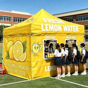 Pop-Up Shop 3×3 Meter Tent Canopy Oxford Fabric Gazebo Awning Foldable Custom Designed Lemonade Tent for Food Booth