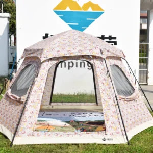 Pop-Up Straight Bracing Waterproof Tent One Bedroom Four-Season Glamping Quick Setup Large Outdoor Camping Tent