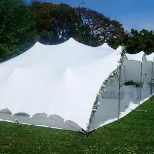 Pop-Up Stretch Canopy Tent, Double-Layer, Aluminum Frame, Polyester Fabric, >3000mm Waterproof, for Summer Parties and Weddings