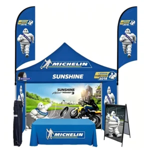 Pop-Up Trade Show Canopy Tent 10×10/10×20 FT with Sidewalls, Portable Booth, Heavy Duty, Custom Logo