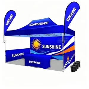 Pop-Up Trade Show Canopy Tent with Custom Logo, 10×20 ft Aluminum Frame, Exhibition Tent with Sidewalls