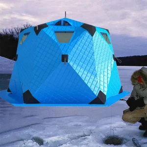 Pop-up 3-4 Person Camping Tent Large Space Fiberglass Pole Four-Season Polyester Winter Insulated