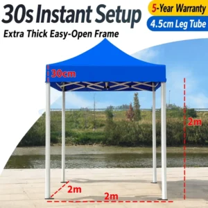 Pop up Canopy 2x2m Compact Folding Tent with Sidewalls for Exhibition