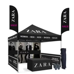 Pop-up Canopy Advertising Trade Show Tent with Awning and Sidewalls, 10x10ft Market Series Gazebo