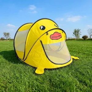 Pop up Duck Animal Large Princess Castle with Light Indoor Outdoor Kids Playhouse Foldable Teepee Tent