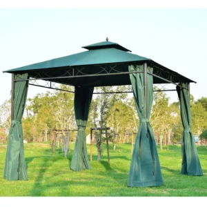 Pop up Gazebo Canopie with Mosquito Netting Patio Double Roof Tops Privacy Screen Garden Backyard Deck Canopy Tent