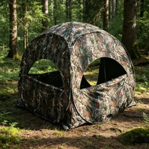 Pop up Portable Hunting Blind Lightweight Hunting Tent Fast See Through Camouflage Round Tent Waterproof CPAI-84 Fabric
