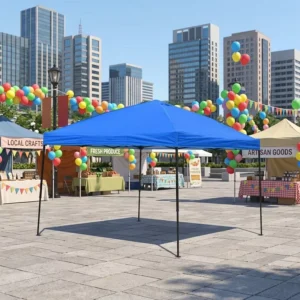 Portable 10x10ft Folding Outdoor Travel Canopy Tent for Car Camping with Heavy-Duty Frame and Sun Protection