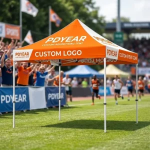 Portable 10x10ft Hexagonal Pop-up Canopy Tent with Carry Bag for Sports Events