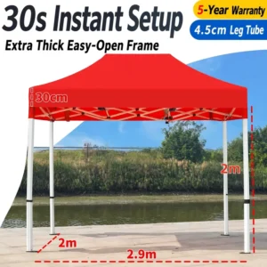 Portable 3x3m Folding Tent One Person Setup Pop up Gazebo with Carrying Bag on Wheels