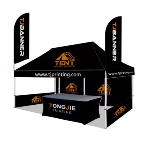 Portable 3x6m Outdoor Pop-Up Tent with Full Custom Print, Rain and Wind Protection