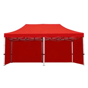 Portable 3x6m PVC Folding Canopy Tent Waterproof Pop up Gazebo with Side Walls for Outdoor Camping & Exhibition Use