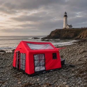 Portable 9.5sqm Red Inflatable Cabin 3×3.15m Knife Scraping PVC Bottom Relief Emergency Shelter Medical Triage Tent