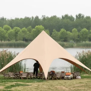 Portable Beach Canopy Tent Spider Hoodies Extension Tent Hexagonal Star Sun Shade Shelter for Camping Sport Event Picnic