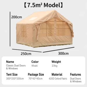 Portable Blow up Tent for Camping Waterproof PVC Base Inflatable Family Tent 4 6 Person