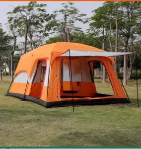 Portable Camping Tent Outdoor 10 Person Large Family Layout 4 Room Camping Tent with Separated Rooms