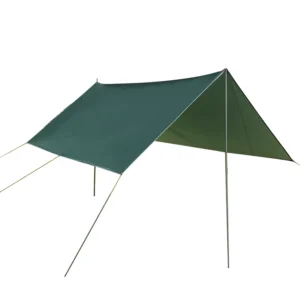 Portable Double Layer Foldable Sun Shade Shelter 3000mm Waterproof Camping Tarp for Hiking & Beach Use
