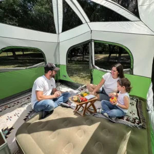 Portable Double Layered Four Season Waterproof 3000mm Windproof 5 6 Person 190T Polyester One Bedroom Beach Camping Tent