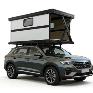 Portable Electric Hard Shell Waterproof Aluminum Alloy Outdoor Camping Car Rooftop Tent with Ladder