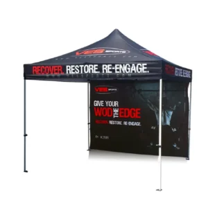 Portable Folding Pop-Up Gazebo with Side Walls Printed Canopy Tent Aluminum Outdoor Waterproof Trade Show