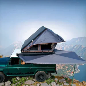 Portable Four-Season Hard Shell Rooftop Tent, 280gsm Oxford Cloth, Aluminum Frame, Ladder, Double-Layer, >3000mm Waterproof