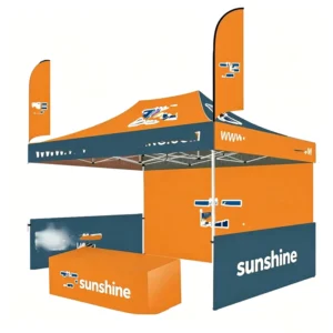 Portable Heavy Duty Pop up Canopy Tent 10×10/10×20 FT for Trade Show, with Sidewalls and Custom Logo
