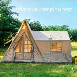 Portable Inflatable Camping Tent for 8-10 Persons, Four-Season Waterproof Oxford One-Bedroom Living Room