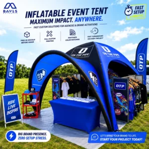 Portable Inflatable Waterproof Airtight Event Tent Canopy Gazebo for Outdoor Marketing, Trade Shows, and Festivals