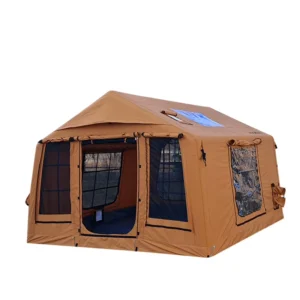 Portable Large Outdoor Family Tent for Camping, Four-season Waterproof PVC Oxford Canvas Cotton Inflatable Quick Automatic