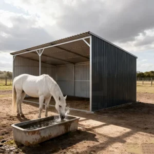 Portable Livestock Shelter and Outdoor Horse Stall with Roof for Cattle, Sheep, and Goats