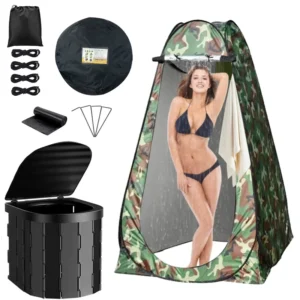 Portable Modern Pop up Shower Toilet Stall Tent Outdoor Waterproof Quick Setup 190T Polyester