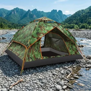 Portable One-Bedroom Automatic Pop-Up 4-Season 190T Silver-Coated Polyester Tent for 2 People, Kids, Beach & Outdoor Camping