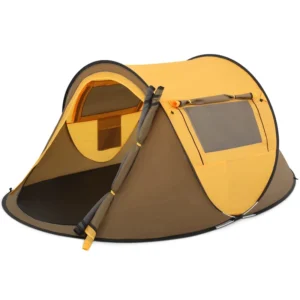 Portable Outdoor 4-Season Oxford Fabric One-Bedroom Camping Tent for Couples, Beach & Boat Use with Automatic Opening
