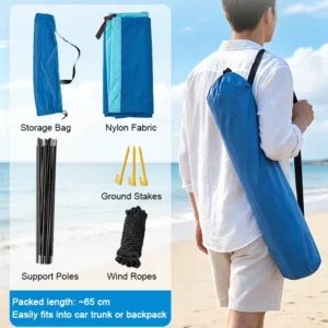 Portable Outdoor 500*300cm UPF50+ Canopy Beach Shade Sun Shelter Camping Awning Beach Tent