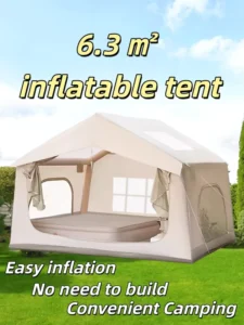 Portable Outdoor Camping Inflatable Tent Waterproof Sunshade Raincover Oxford Fabric Triple Layer UV Resistant 3-4
