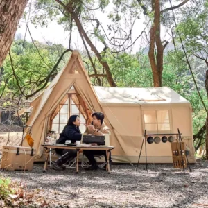 Portable Oxford Fabric Glamping Tent 3000 mm Waterproof Manual Pump Blow up for Backyard Adventure Gatherings